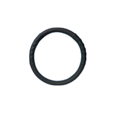 Funda Volante Black Microfibre/Red Stitch