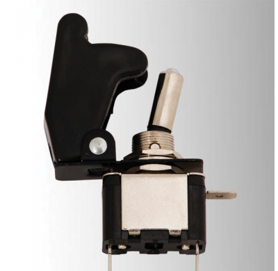 Interruptor Tipo Aviación Negro C/Led Azul