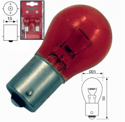 Lamparas 1 Polo Ambar 12v 21w (Blister 2 Uds.).