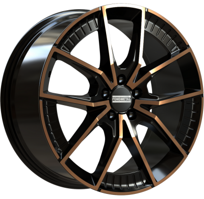 LLANTA FONDMETAL ELATHA 21 X 9.50 ET 52 5X112 Buje: 66,5 GLOSSY BLACK BRONZE MACHINED