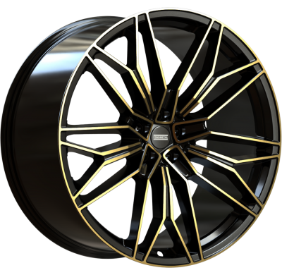 LLANTA FONDMETAL STC-23 GLOSSY BLACK GOLD MACHINED  23 x 10.0  ET:32 5X112 Buje: 66,5