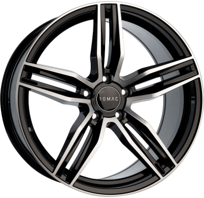 LLANTA ROMAC VENOM 18 X 8.00 ET 38 5X105 Buje: 73,1 GLOSS BLACK W/ POLISHED FACE