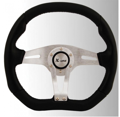 Volante Boxer Negro/Cromado 350mm