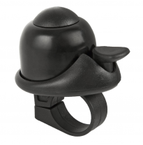 mini bell M-WAVE, alloy black / black plastic base, w/bracket, on cardmini bell