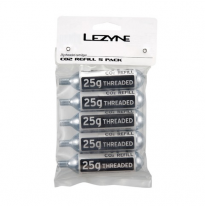 LEZYNE CO2 cartridge (5 Stück) silver mit weißen Aufklebern 25g