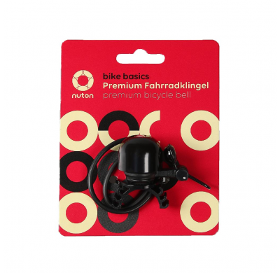 nuton Bell with flexible rubber ring mounting, pleasant and clear sound - black