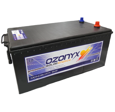 Bateria Ozonyx Monoblock Smf 12v Referencia: Ozx250.as - Voltaje 12 - Capacidad (Ah-10h) 230 - (Ah-100h) 250 - Dimensiones: L(Mm