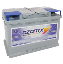 Bateria Ozonyx Agm Block 12v Referencia: Ozx75agm - Voltaje 12 - Capacidad (Ah-10h) 63 - (Ah-100h) 75 - Dimensiones: L(Mm) 278 -