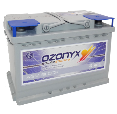 Bateria Ozonyx Agm Block 12v Referencia: Ozx75agm - Voltaje 12 - Capacidad (Ah-10h) 63 - (Ah-100h) 75 - Dimensiones: L(Mm) 278 -