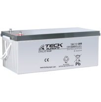Bateria Teck Cyclic Agm 12v Referencia: Tbc12-200 - Voltaje 12 - Capacidad (Ah-20h) 250(100h) - Dimensiones: L(Mm) 522 - an (Mm)
