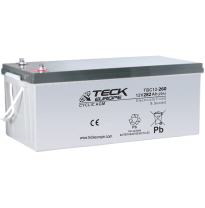 Bateria Teck Cyclic Agm 12v Referencia: Tbc12-260 - Voltaje 12 - Capacidad (Ah-20h) 282 - Dimensiones: L(Mm) 522 - an (Mm) 268 -