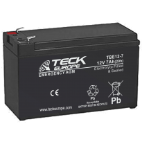 Bateria Teck Emergency Agm 12v Referencia: Tbe12-7 - Voltaje 12 - Capacidad (Ah-20h) 7 - Dimensiones: L(Mm) 151 - an (Mm) 65 - A