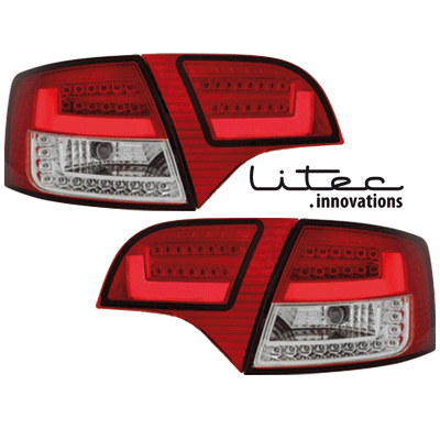 Litec Led Pilotos Traseros Audi A4 Avant B7 04-08 _ Rojo/Crystal