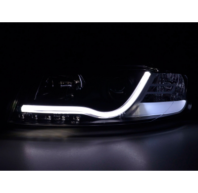 Faros Luz Diurna Con Led Lightbar Audi A4 B6 8e 01-04 Negro