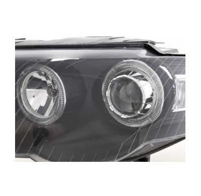 Faros Delanteros Angel Eyes Set  Vw Passat Modelo 3c  05- Negro Fk Automotive