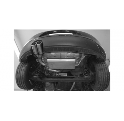 Escape FOX VW Beetle 16 - Cabrio & Coupe - rigid rear axle escape final exit left - 2x90 16