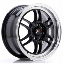 Llanta Jr Wheels Jr7 15x7 Et38 4x100/114 Glossy Black W/Machined Lip Japan Racing