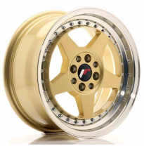 Llanta Jr Wheels Jr6 15x7 Et25 4x100/108 Gold W/Machined Lip Japan Racing