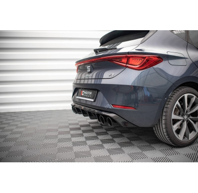 Difusor de paragolpes Trasero + Extremos de Escape Imitación Seat Leon FR Hatchback Mk4  Año:  2020-  Maxton ABS RSG+FE
