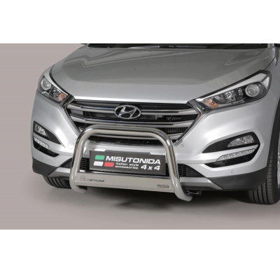 Defensa Delantera Acero Inox Hyundai Tucson 15- - Diametro 63mm - Homologacion Ce