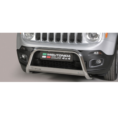 Defensa Delantera Acero Inox Jeep Renegade 14> - Diametro 63mm - Homologacion Ce