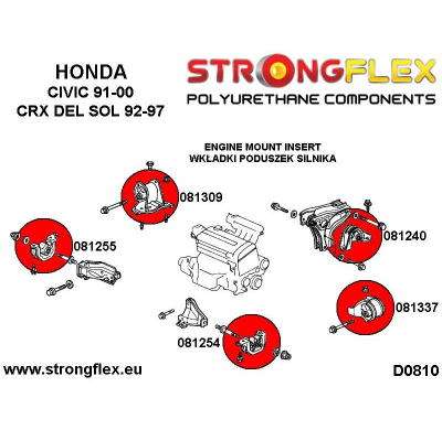 SILENTBLOCK Honda Crx Crx Del Sol 92-97 INSERTO DE MONTAJE DE MOTOR SUPERIOR DERECHO STRONGFLEX