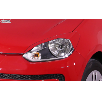 RDX Pestañas de faros para VW Up (AA/AAA) Light Brows Conjunto para ambos lados. Fabricado en plástico PUR/ABS. Incluye homologa