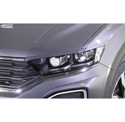 RDX Pestañas de faros para VW T-Roc A1 (2017-2021) Light Brows Conjunto para ambos lados. Fabricado en plástico PUR/ABS. Incluye