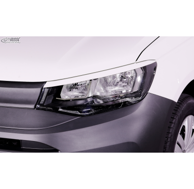 RDX Pestañas de faros para VW Caddy SK / SKN (2020+) Light Brows Conjunto para ambos lados. Fabricado en plástico PUR/ABS. Inclu