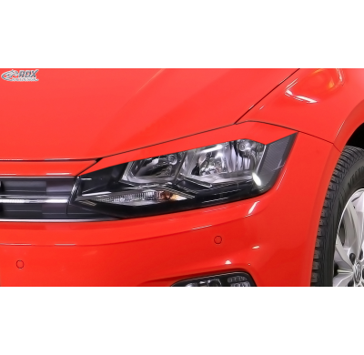 RDX Pestañas de faros para VW Polo 2G AW (2017+) Light Brows Conjunto para ambos lados. Fabricado en plástico PUR/ABS. Incluye h