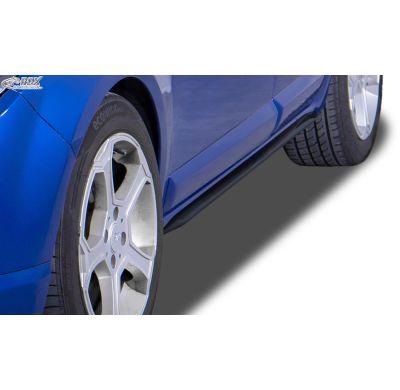Faldones laterales RDX para DACIA Sandero 1 (SD/SDR) "Slim" Conjunto para ambos lados. Fabricado en plástico ABS. Negro de alto