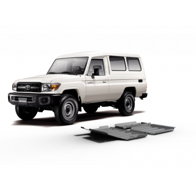 Protector Aluminio 6 Mm Rival Kit Completo (3 Piezas) Toyota Land Cruiser Hzj78 / Hzj79 J7 4,2d 2007-