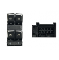 Audi A4/Q5/Q7 15-*Interruptor Puerta Delanter. Izq(Negro/Blanco)(4 Botones)10pin