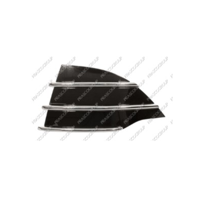 Rejilla Izquierda Parachoques-Negro Brillante-Con Moldura Cromada