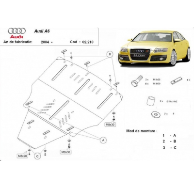 Cubre Carter Metalico Audi A6 2004-2011 Acero 2mm