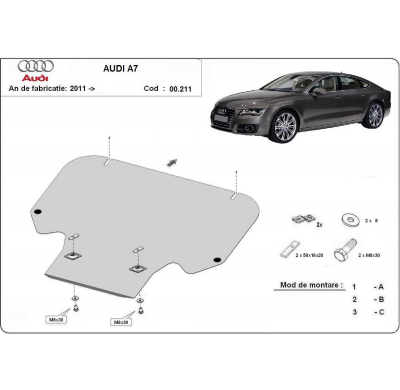 Protección Del Caja De Cambios Audi A7 2011-2018 Acero 2mm