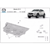 Cubre Carter Metalico Mazda Cx3 2015-2018 Acero 2mm
