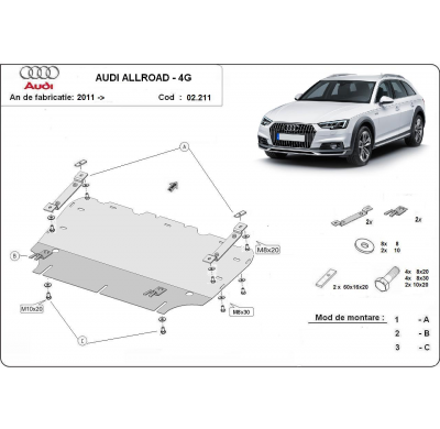 Cubre Carter Metalico Audi All Road 2011-2018 Acero 2mm