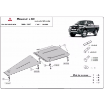 Protección De Caja De Cambios Y Diferencial Mitsubishi L 200 1998-2007 Acero 3mm
