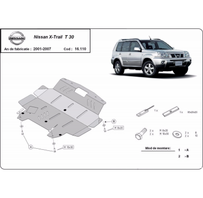 Cubre Carter Metalico Nissan X-Trail T30 2001-2007 Acero 3mm