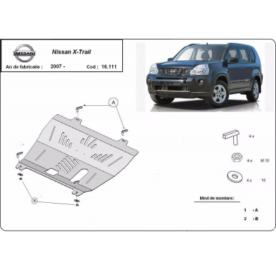 Cubre Carter Metalico Nissan X-Trail T31 2007-2013 Acero 2mm