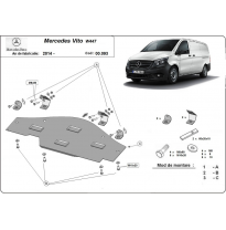 Protección Del Sistema Stop&amp;go Mercedes Vito W447, 4x2, 1.6 D 2014-2018 Acero 2,5mm