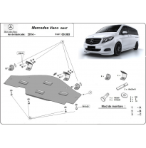 Protección Del Sistema Stop&amp;go Mercedes Viano W447, 4x2, 1.6 D 2014-2018 Acero 2,5mm