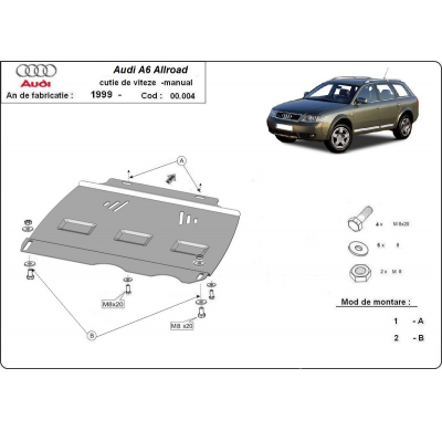 Protección Del Caja De Cambios Manuale Audi Allroad 2000-2005 Acero 2mm