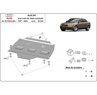 Protección Del Caja De Cambios Audi A4 B6 2000-2008 Acero 2mm