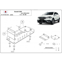 Protección Del Diferencial Trasero Suzuki Sx4 2016-2018 Acero 3mm