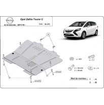 Cubre Carter Metalico Opel Zafira C  Año: 2011-2019