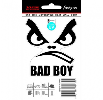 Pegatina Bad Boy - 7,5 X 8,5 Cm - Negro