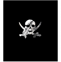 Adhesivo De Níquel &#039;Pirate Skull&#039; - 66x55mm