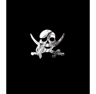 Adhesivo De Níquel 'Pirate Skull' - 66x55mm